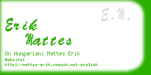 erik mattes business card